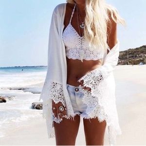 Swim - BOHO Beach Cover up - WHITE Swim - BOHO Beach Cover up - WHITE